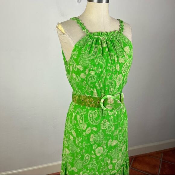 Nicholas Tonal Paisley Pleated Belted Dress - Picture 2 of 10